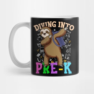 Diving Into pre-k Shirts Dabbing Sloth Students Back To School Gifts Mug